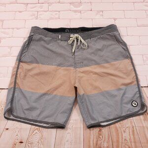 Vuori V Cycled Swim Trunks Shorts Mens Size 36 Striped 7 Inch Inseam